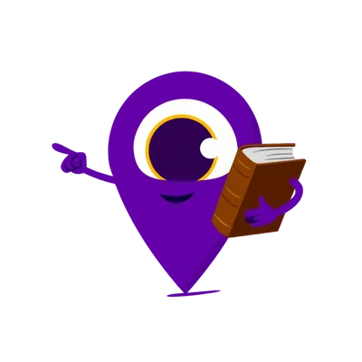 Mascot with a document and gavel